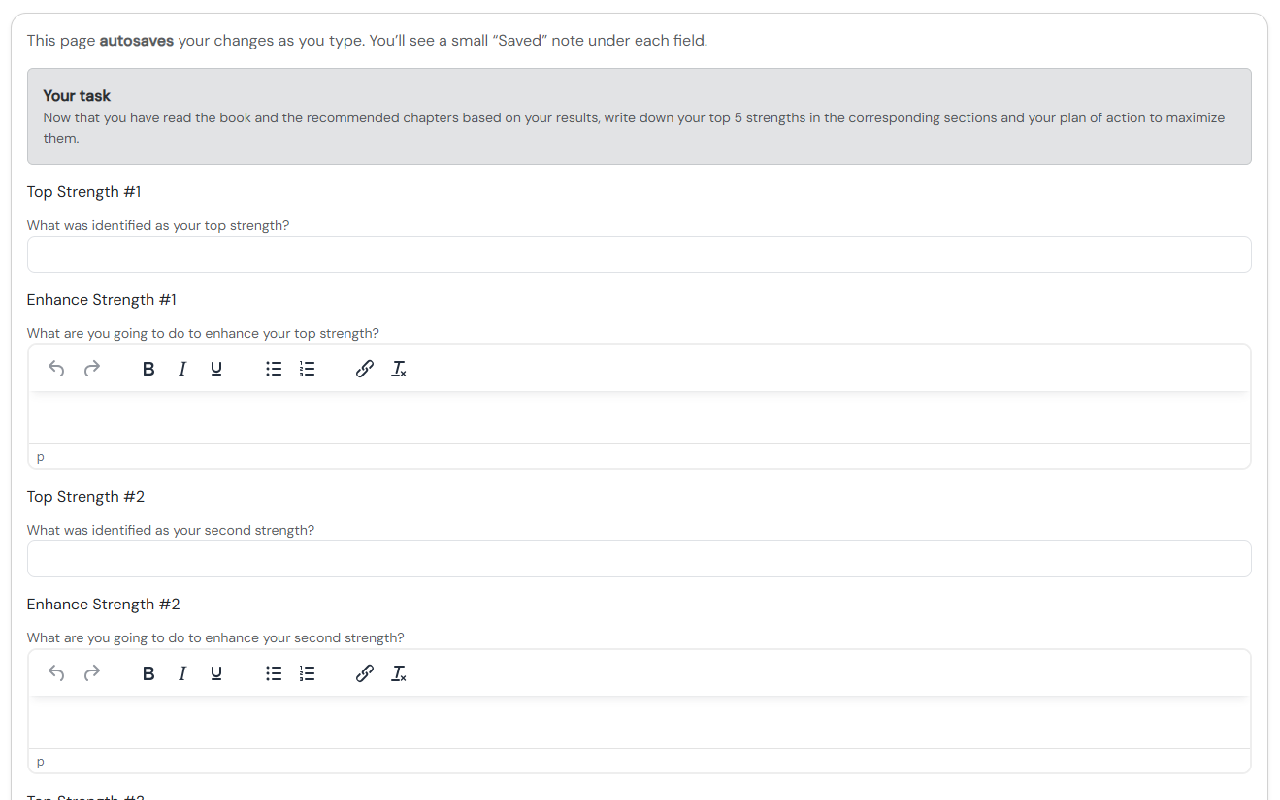 Dashboard showing plans in progress